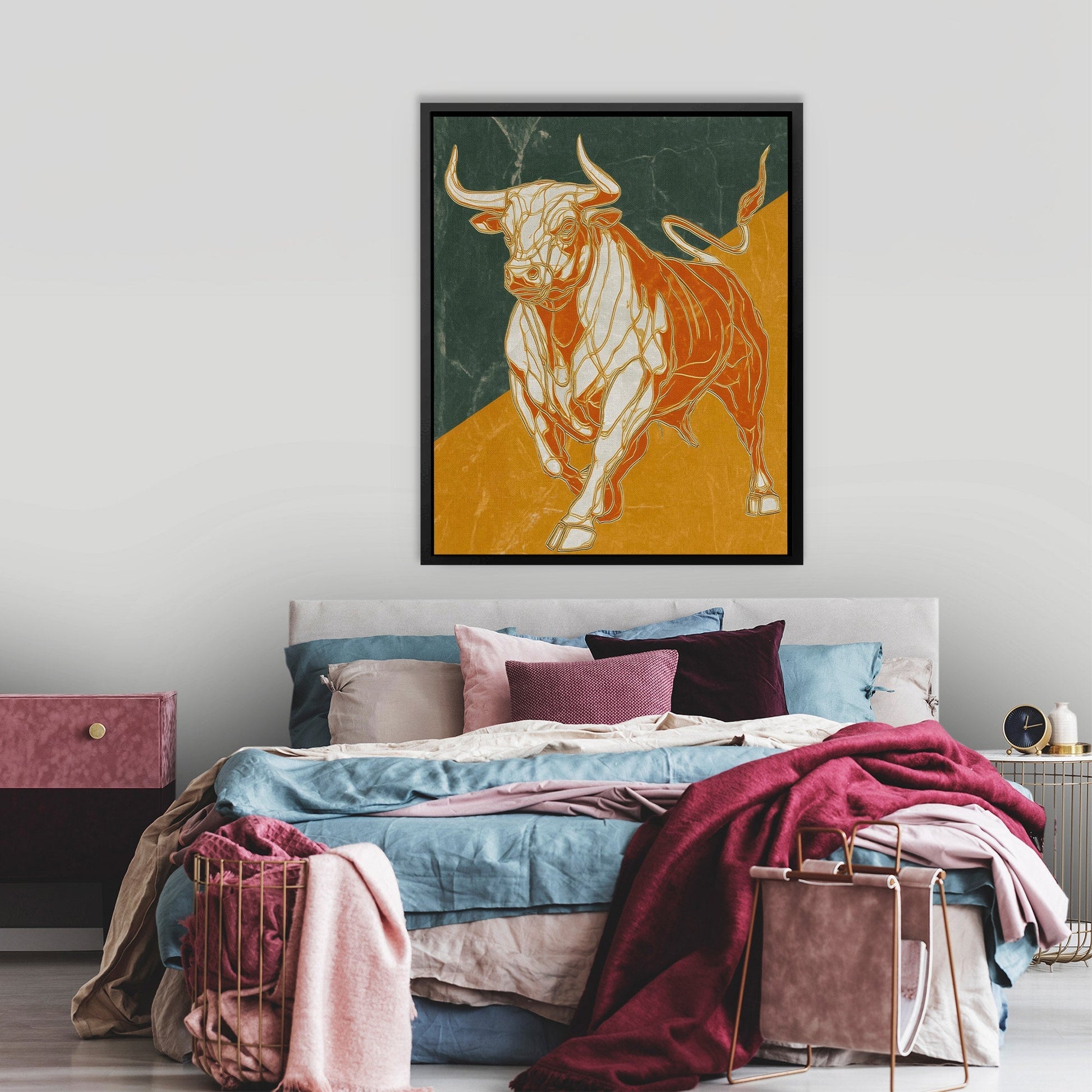 Bull's Molten Charge - Luxury Wall Art