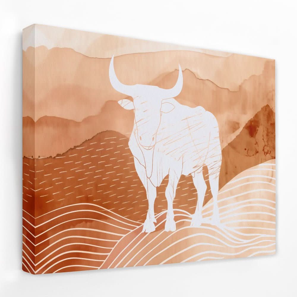 Bulls Mountain - Animals Canvas Wall Art