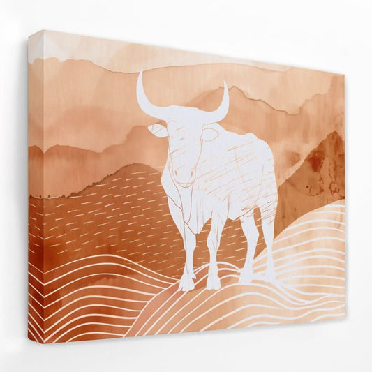 Bulls Mountain - Animals Canvas Wall Art