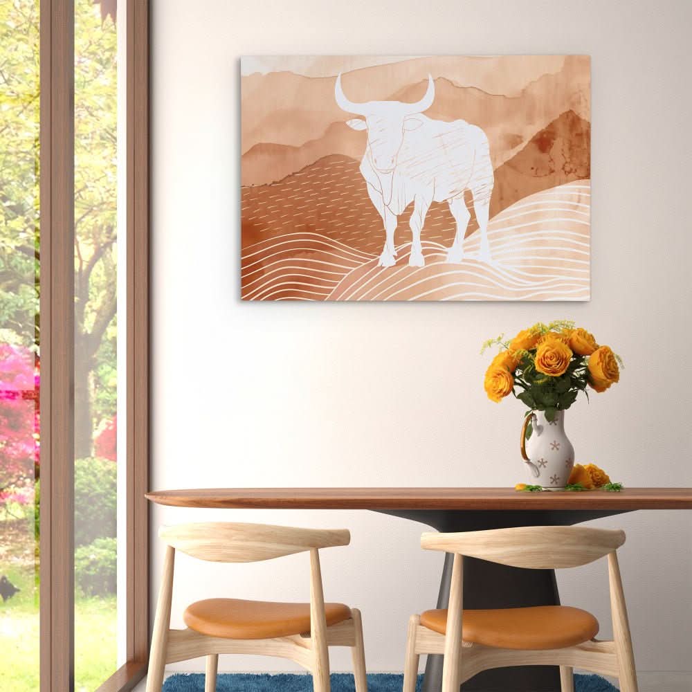 Bulls Mountain - Brown Wall Art for Home Office