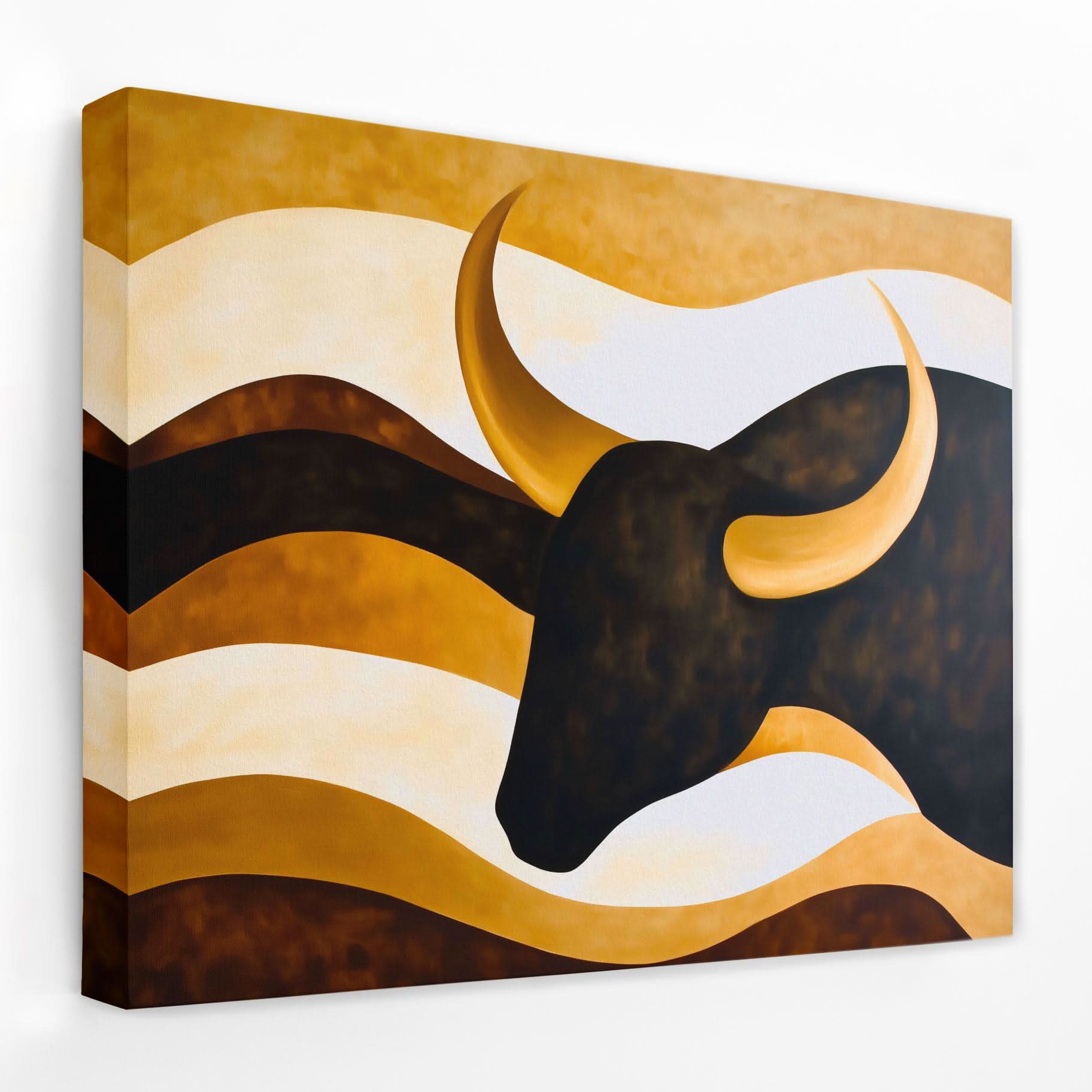 Bull’s Silhouette - Bull Canvas Wall Art