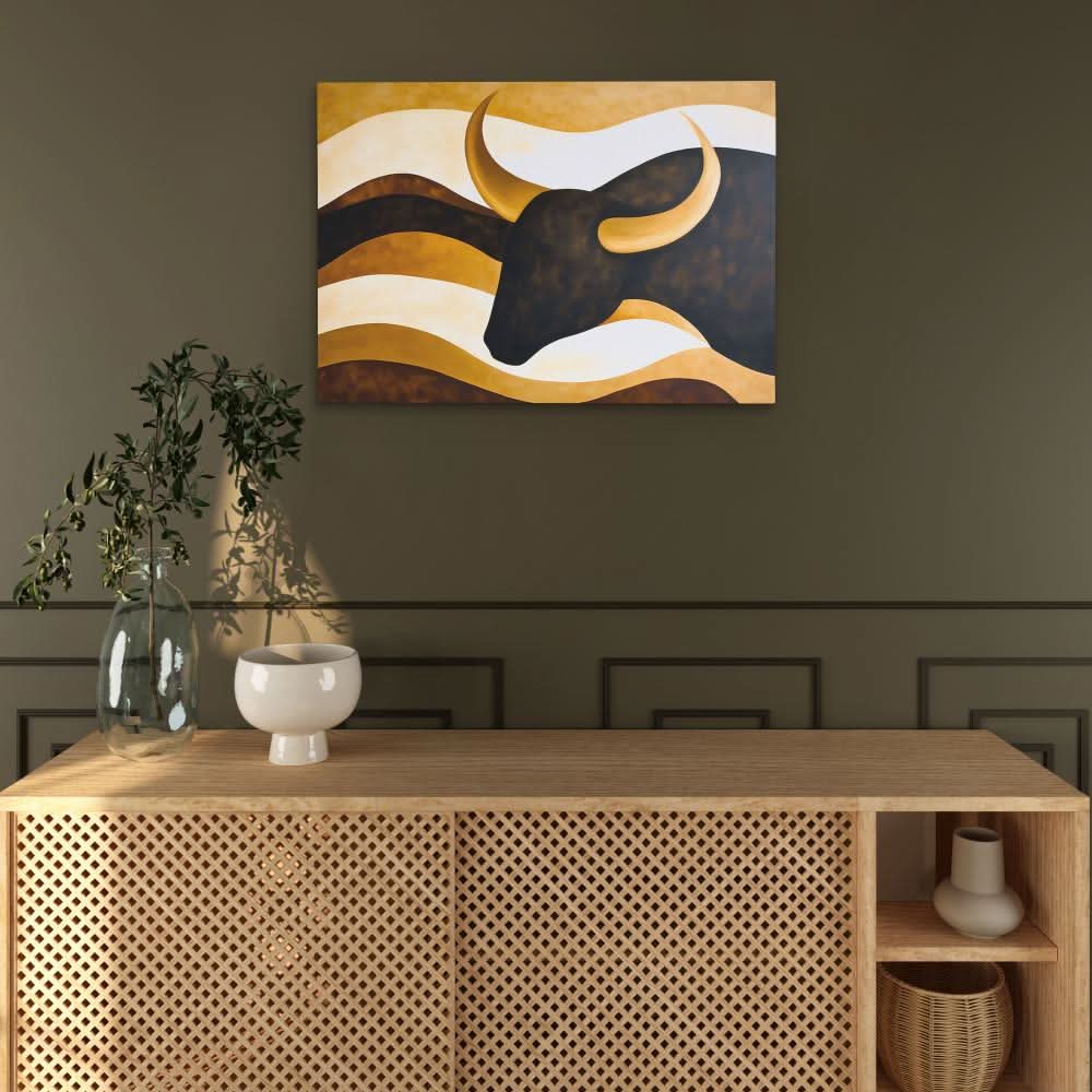 Bull’s Silhouette - Large Canvas Print