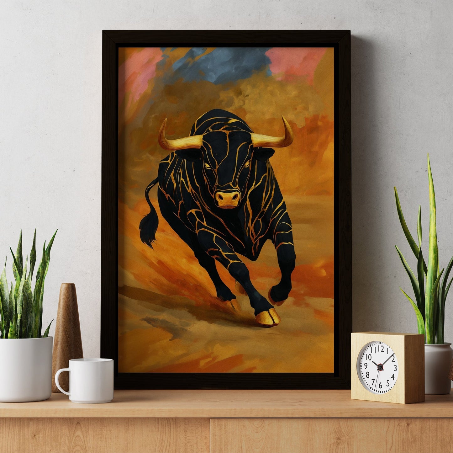 Bull's Storm Horizon - Luxury Wall Art