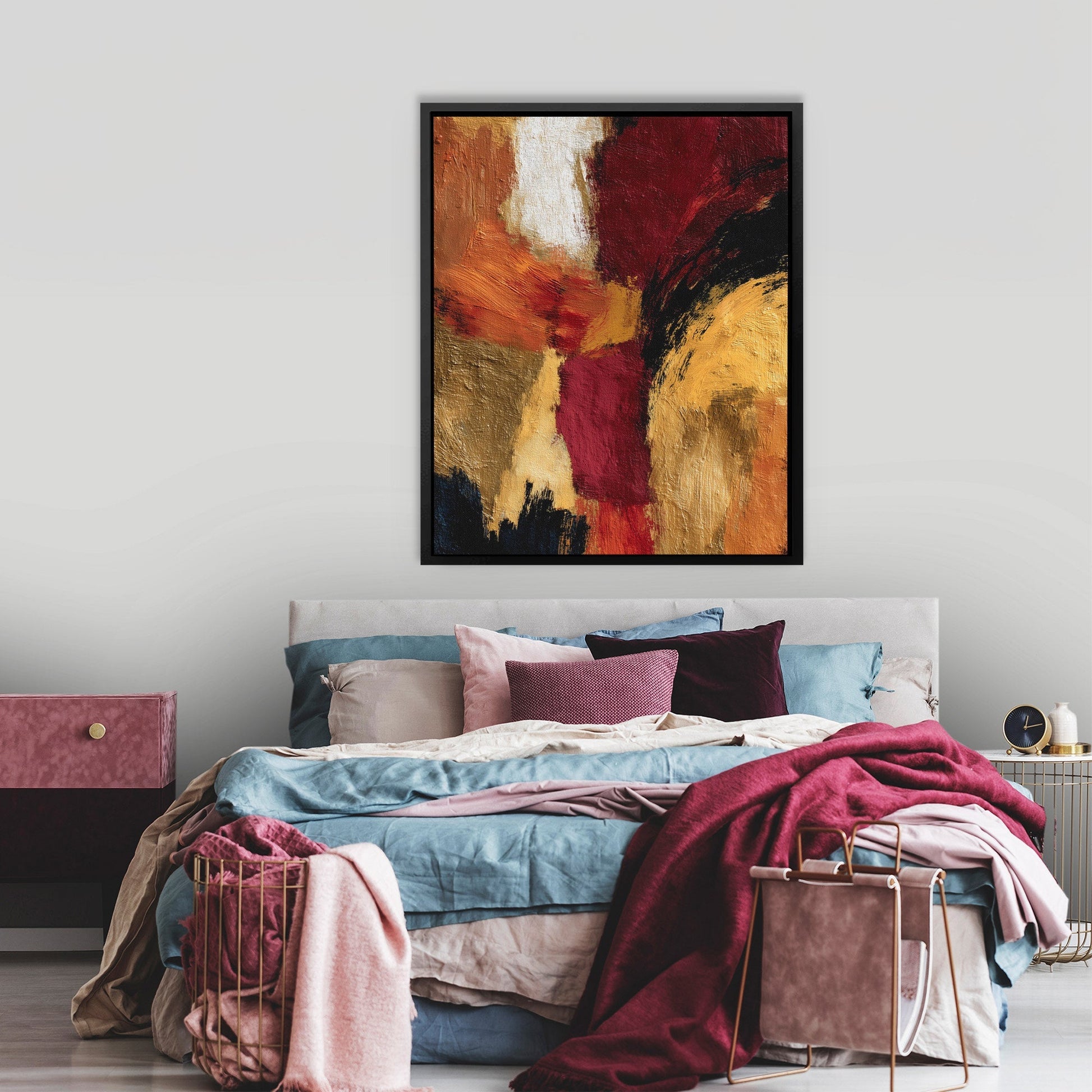 Burgundy Tempest Rising - Luxury Wall Art