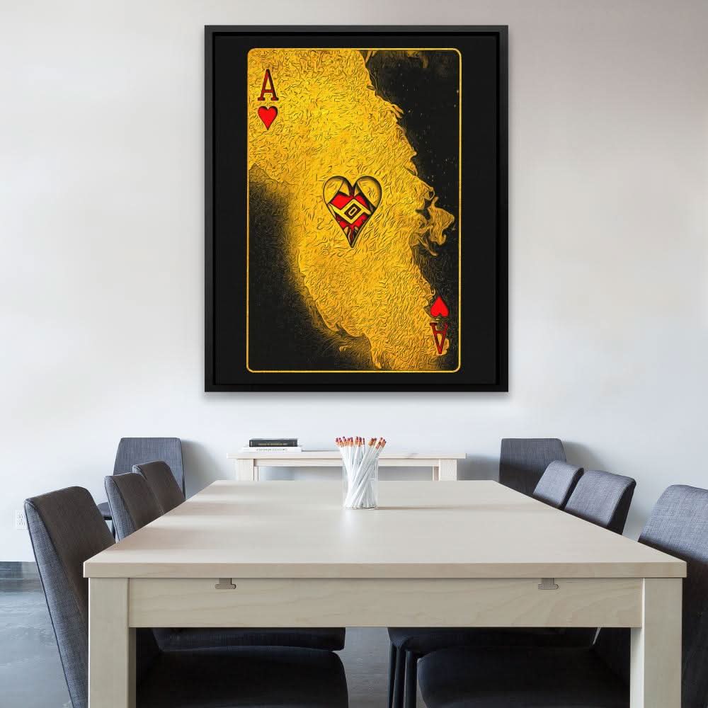 Burning Ace of Hearts - Ace Art for Game Room