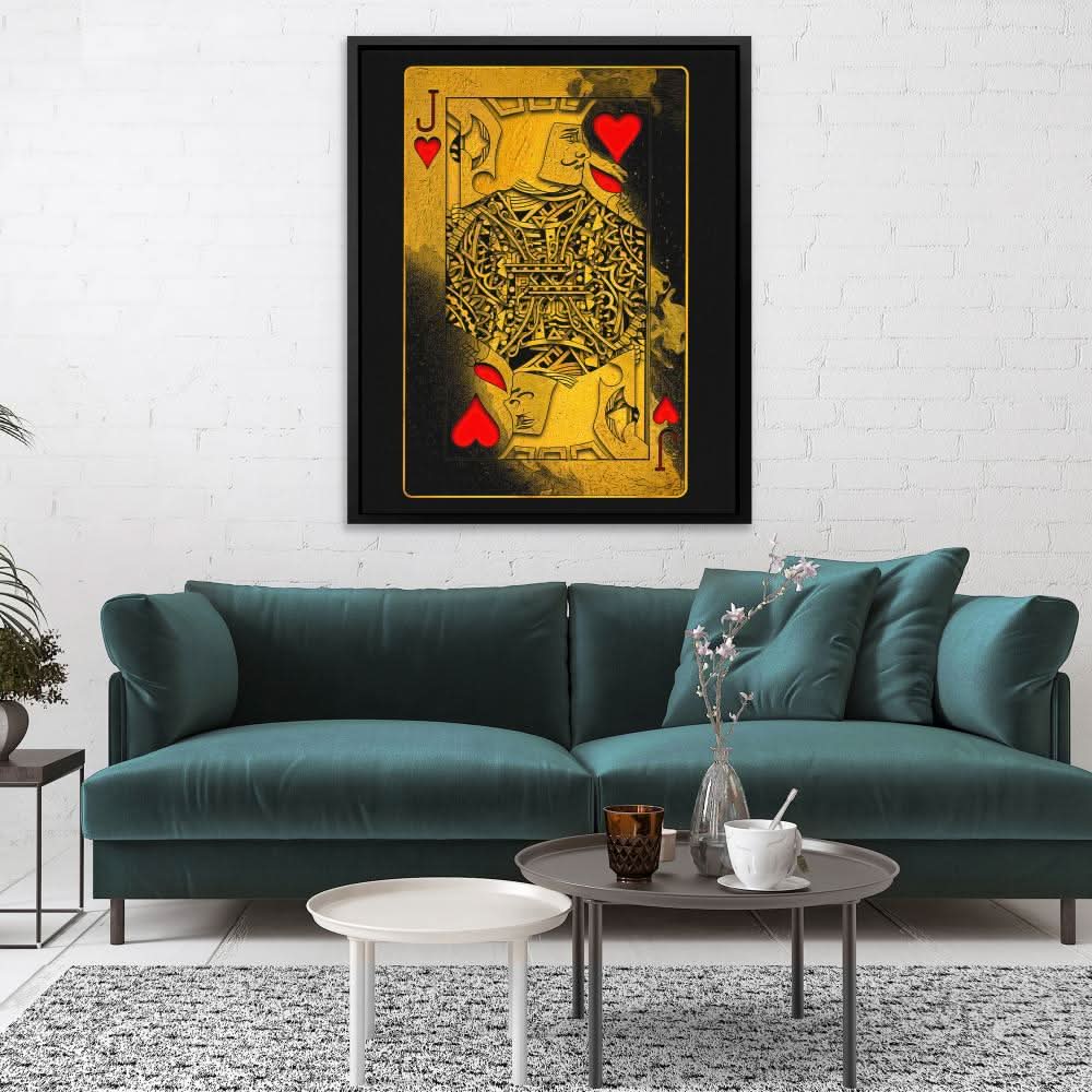 Burning Jack of Hearts - Large Canvas Print