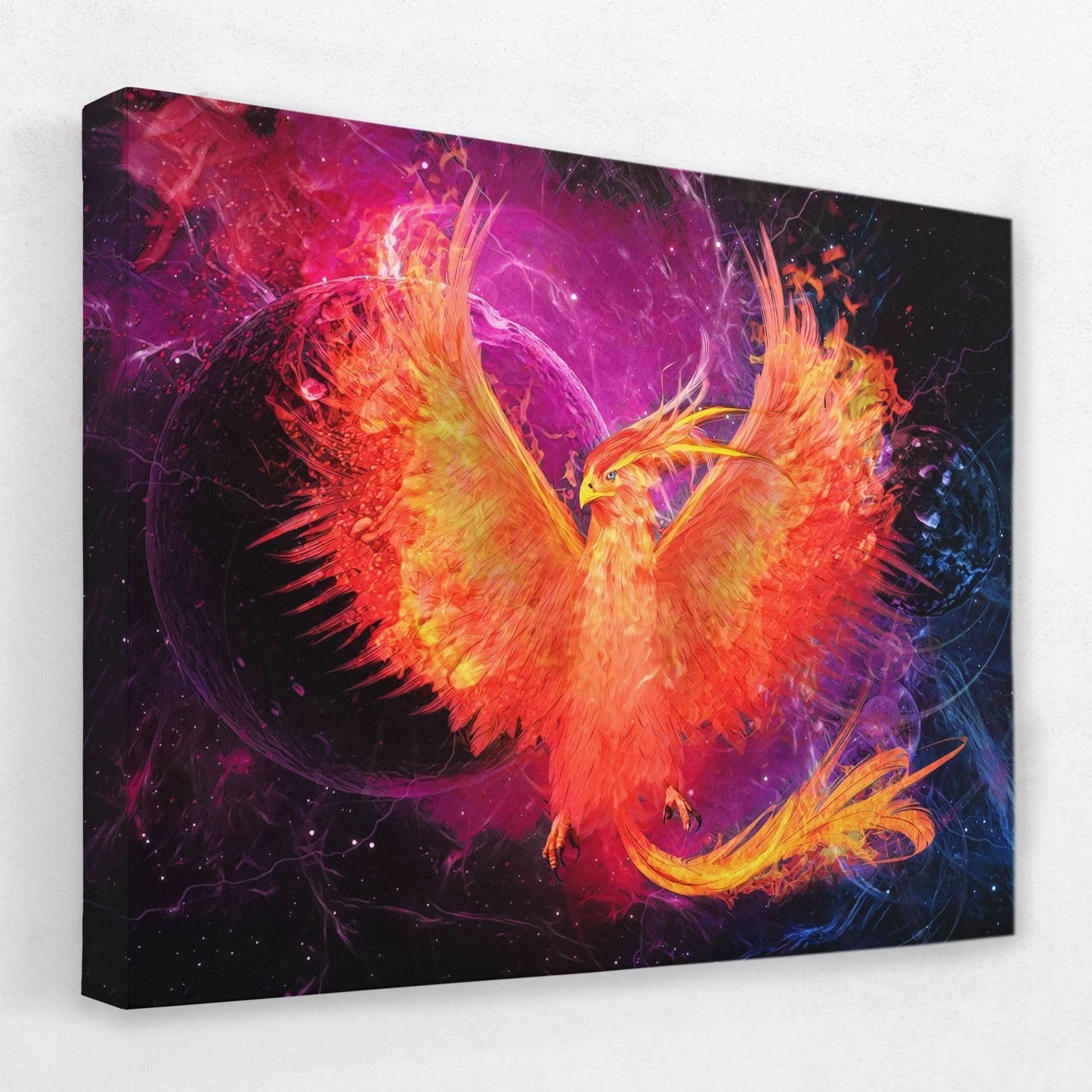 Burning Phoenix - Celestial Canvas Wall Art