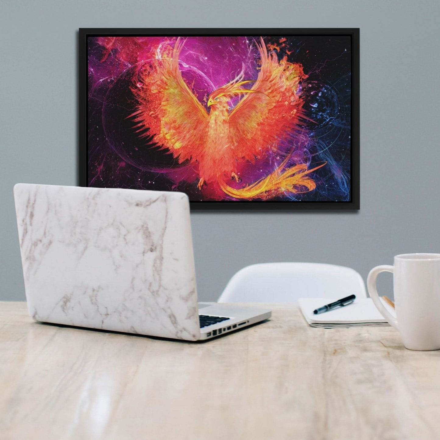 Burning Phoenix - Orange Fire Canvas Print