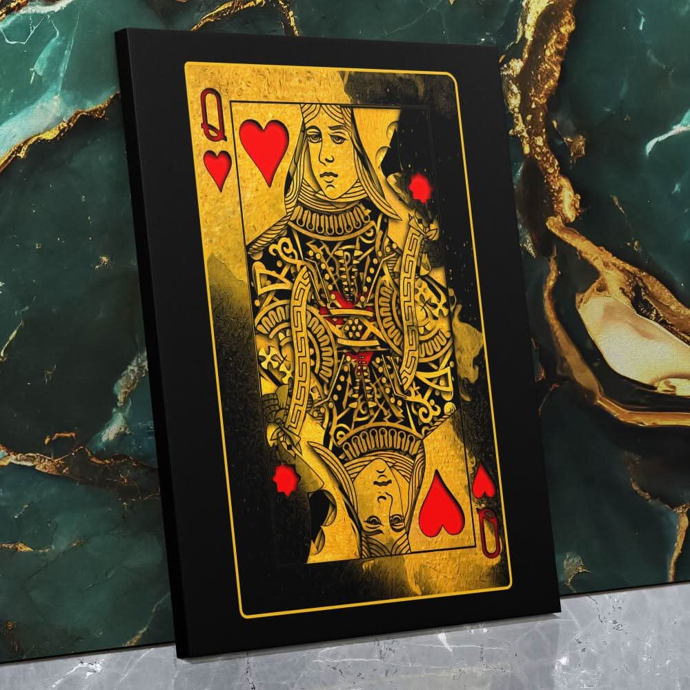 Burning Queen of Hearts - Card Art for Game Room