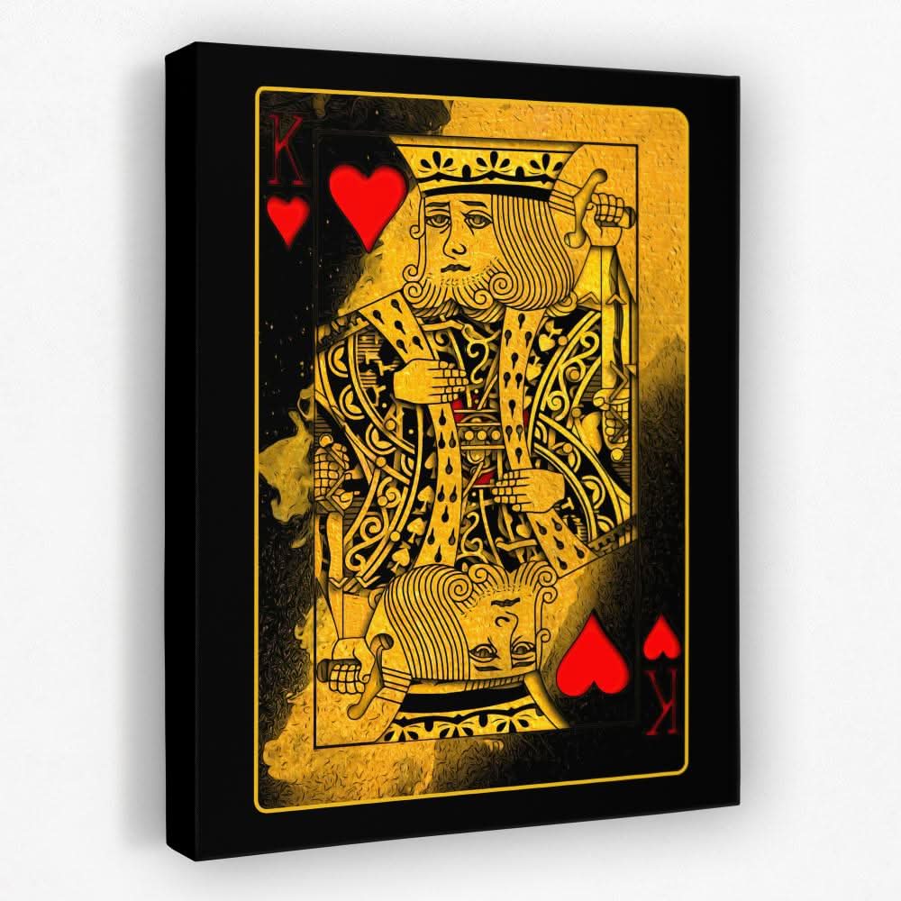 Burning Royal Hearts Couple - Large Canvas Print