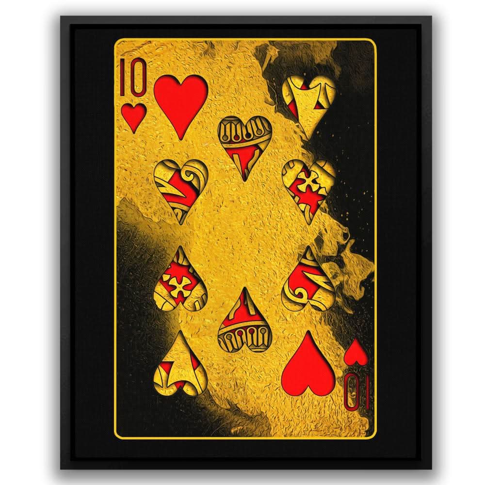 Burning Ten of Hearts - Card Art for Game Room