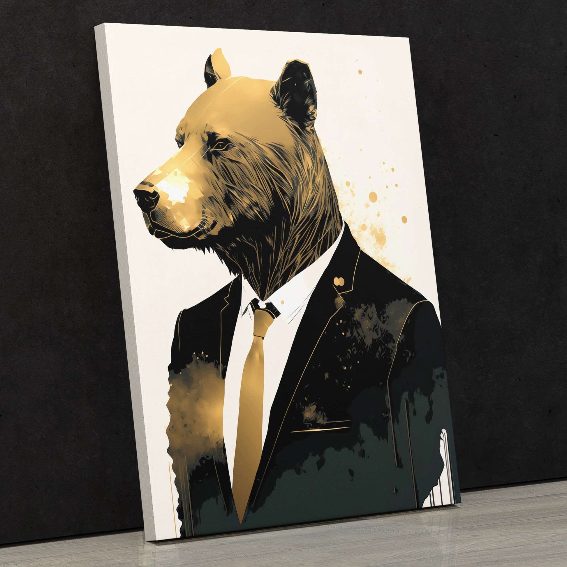 Business Bear - Wall Art in Black Frame