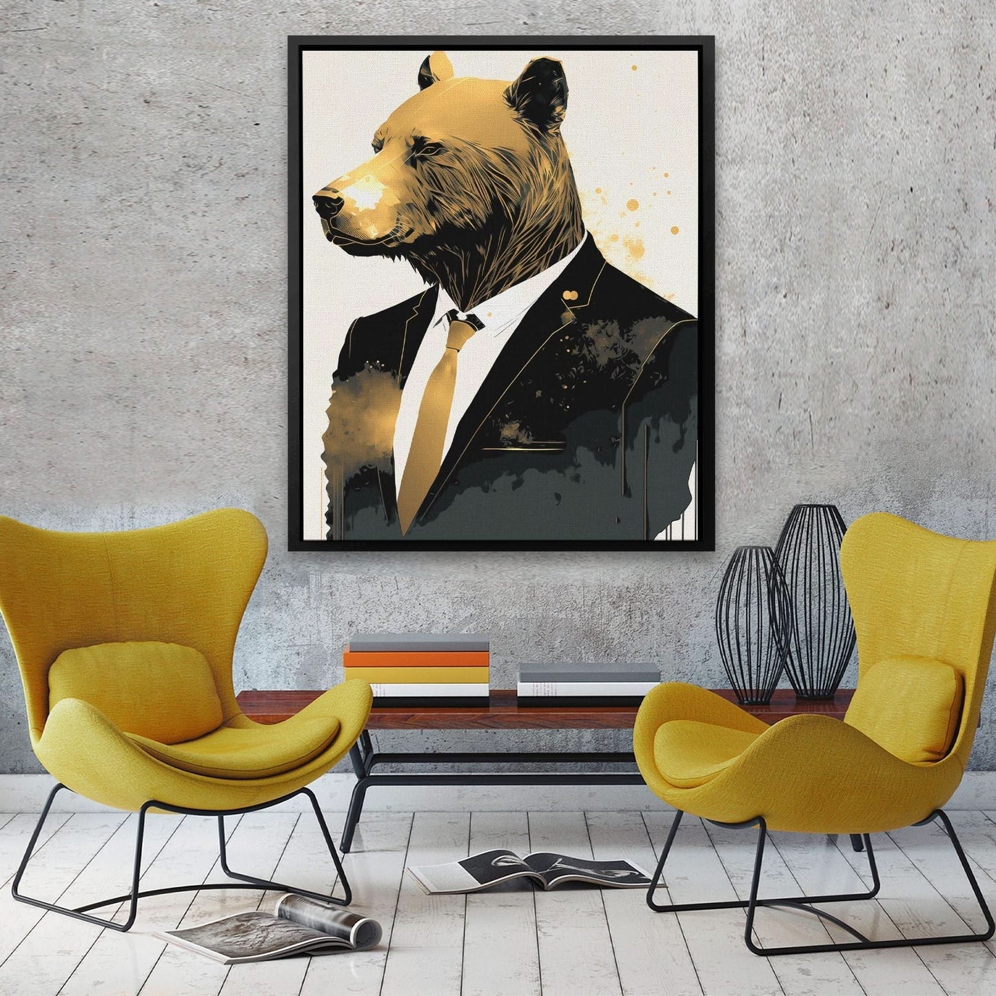 Business Bear - Brown Wall Art