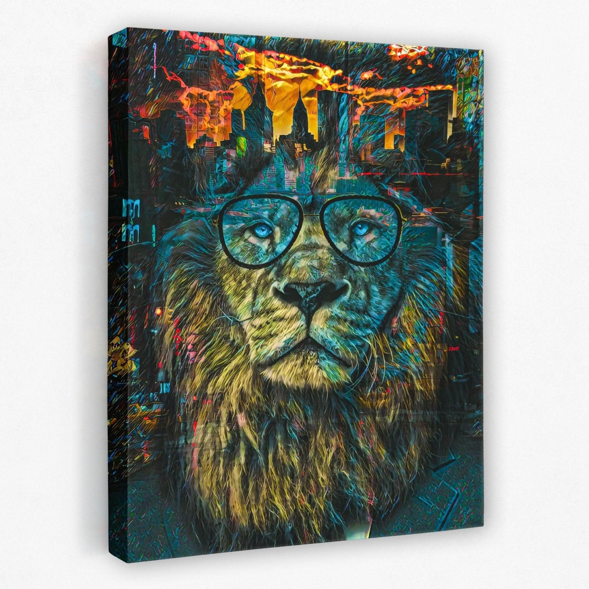 Business Lion - Animals Canvas Wall Art