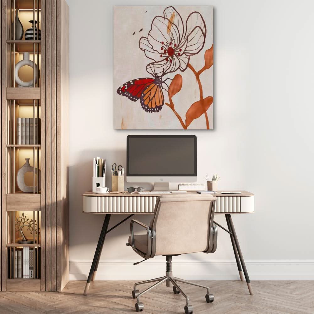 Butterfly Dreams - Minimalist Wall Art in Black Frame