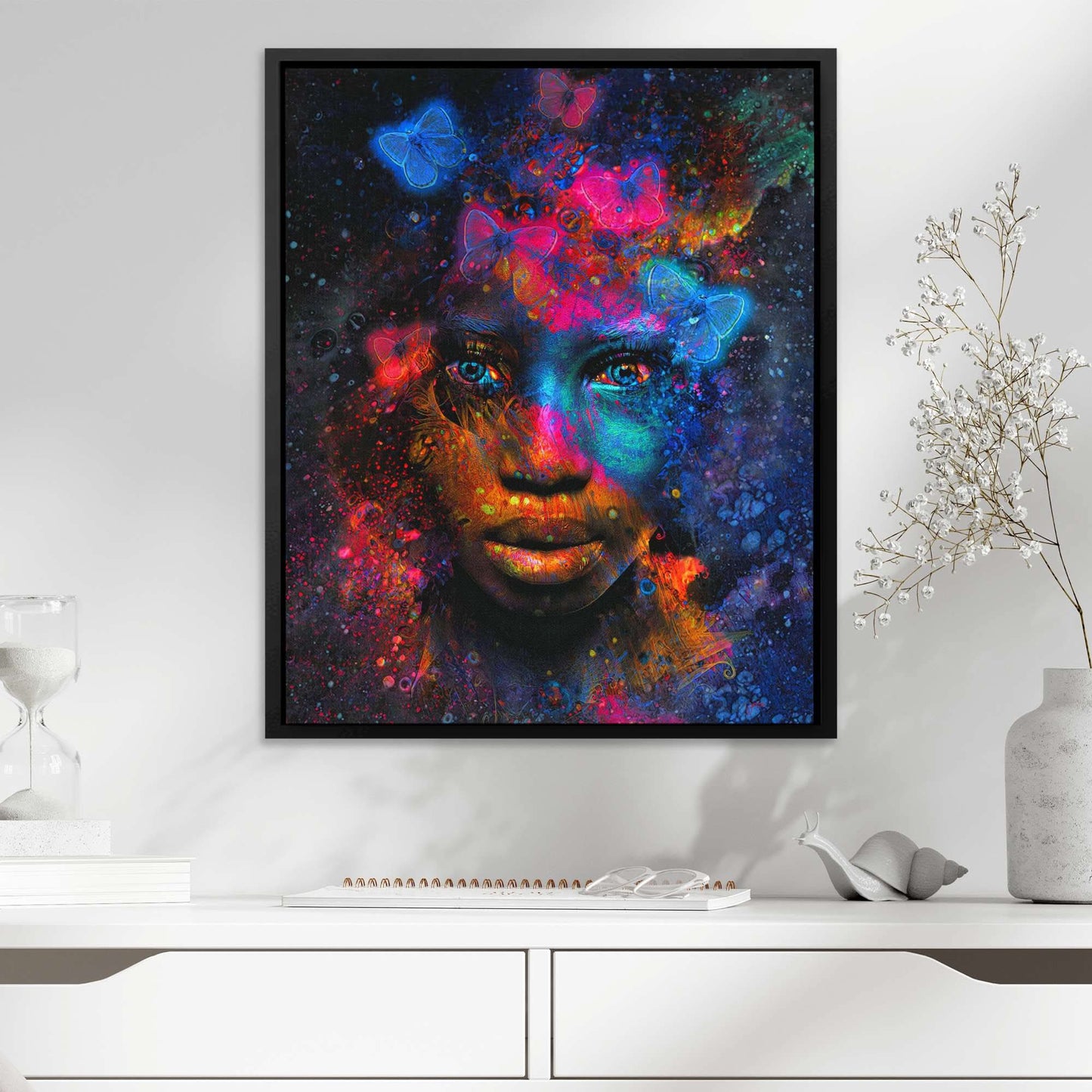 Butterfly Effect - Abstract Wall Art in Black Frame