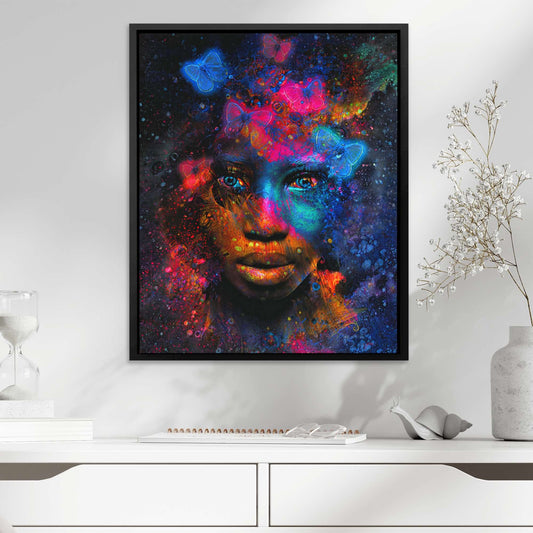Butterfly Effect - Abstract Wall Art in Black Frame