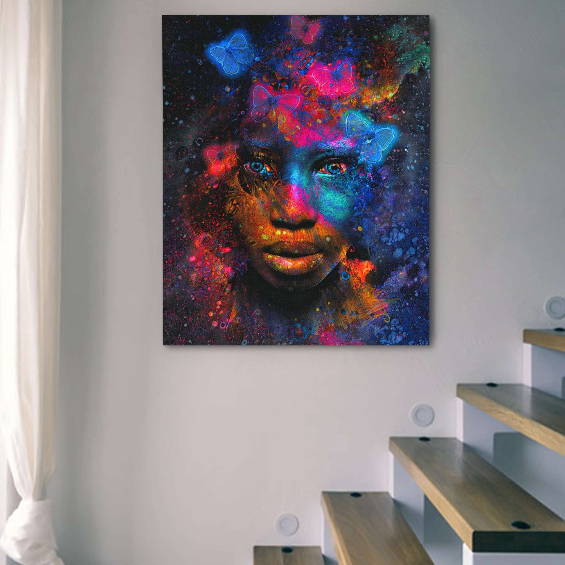 Butterfly Effect - Blue Female Canvas Print
