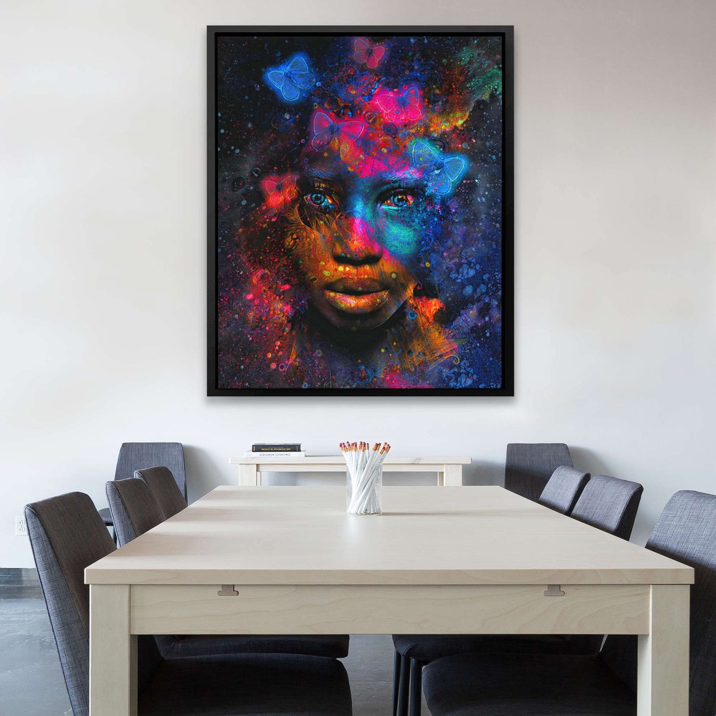 Butterfly Effect - Female Wall Art in Black Frame