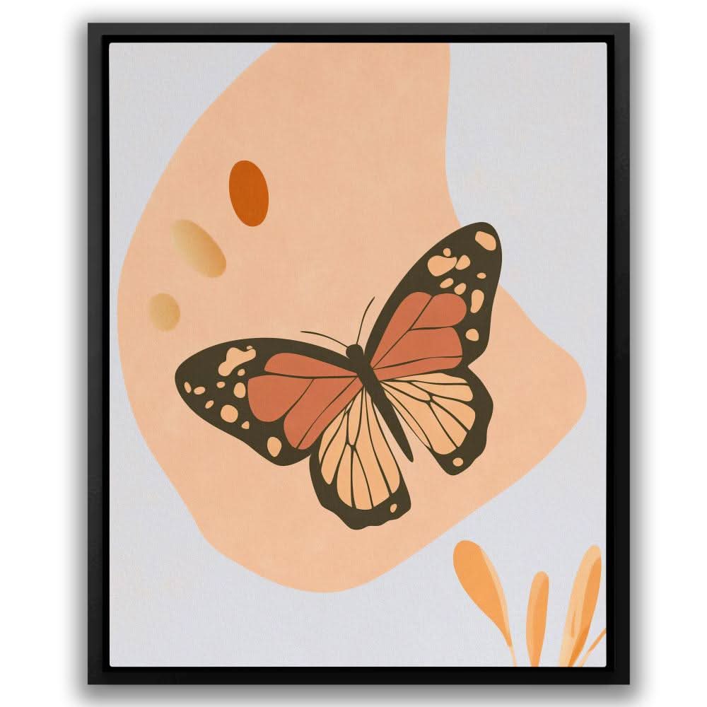 Butterfly in Soft Tones - Beige Nature Canvas Print