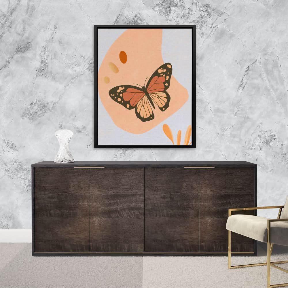 Butterfly in Soft Tones - Large Bohemian Canvas Print