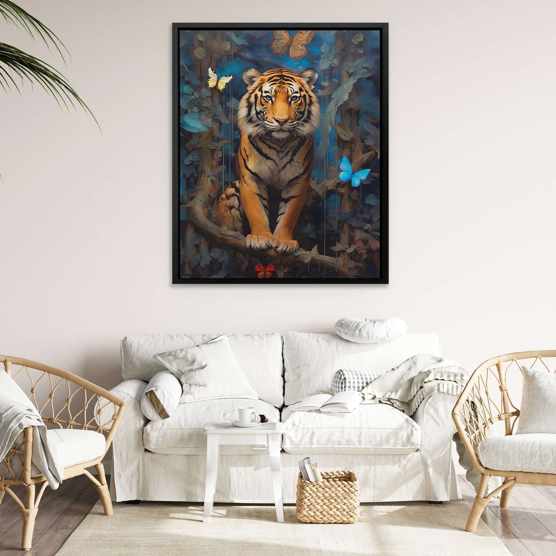 Butterfly Tiger - Blue Wall Art