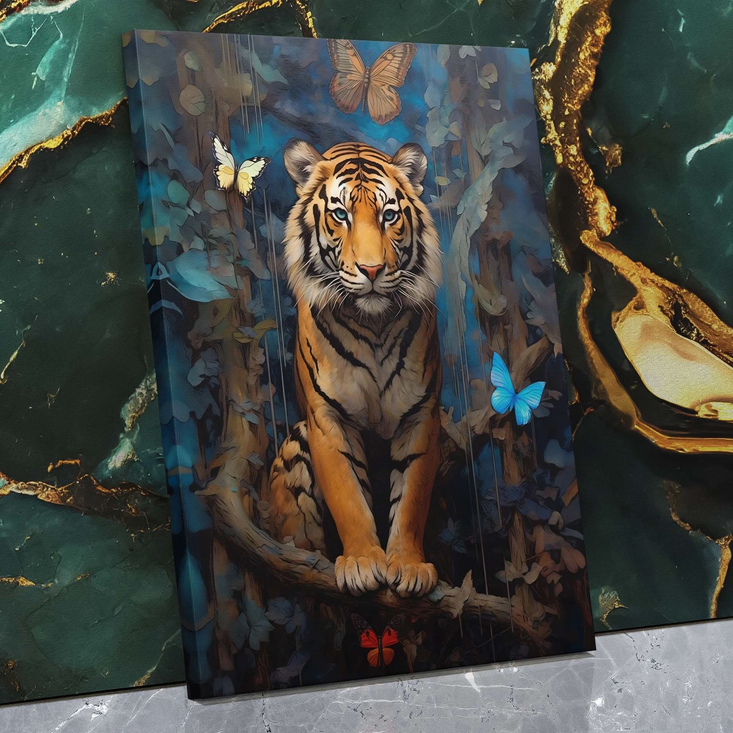 Butterfly Tiger - Wall Art in Black Frame