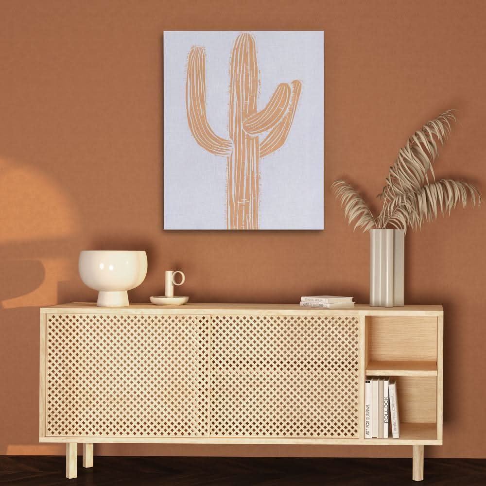 Cactus Beige - Beige Wall Art for Hallway