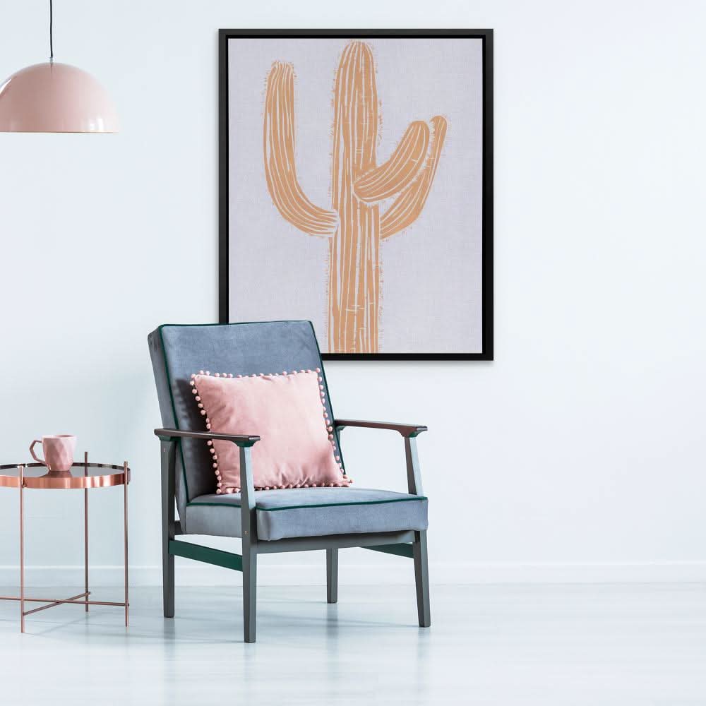 Cactus Beige - Large Bohemian Canvas Print
