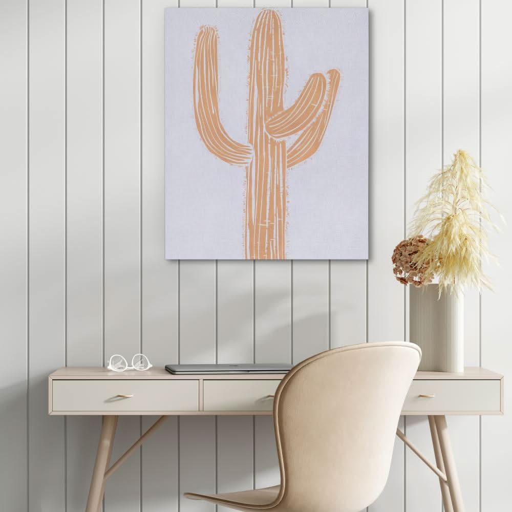Cactus Beige - Minimalist Neutral Canvas Wall Art