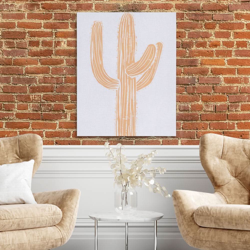 Cactus Beige - Beige Desert Canvas Print