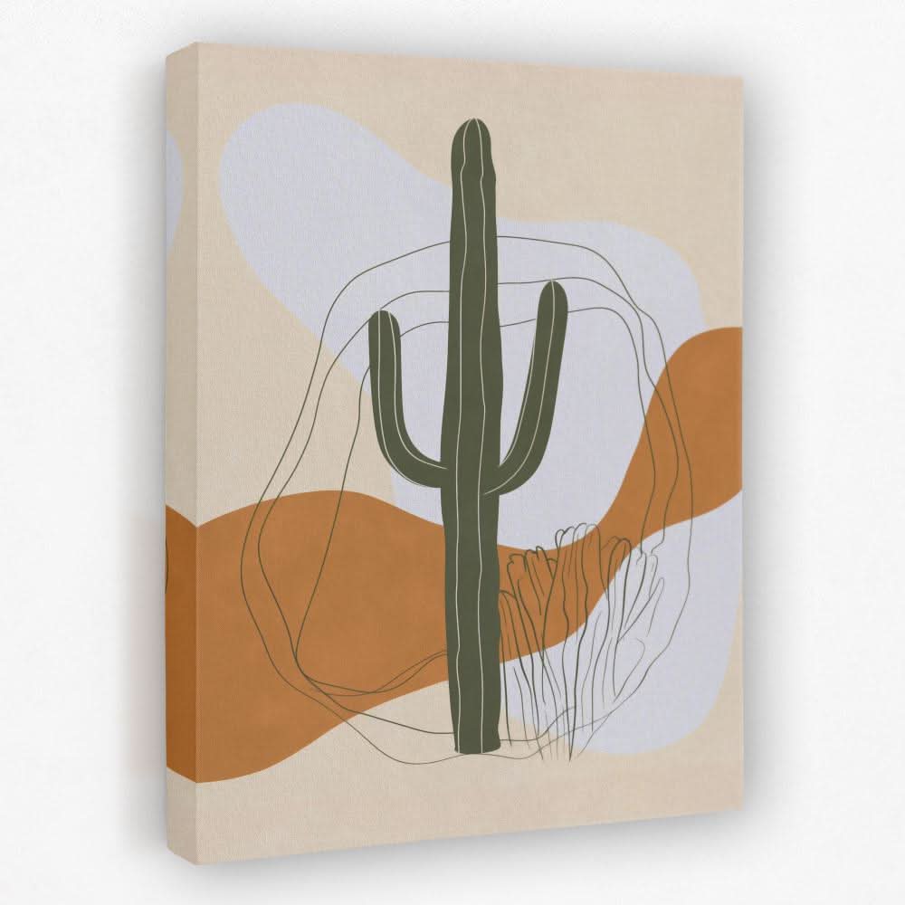 Cactus Desert Valley - Large Minimalist Canvas Print