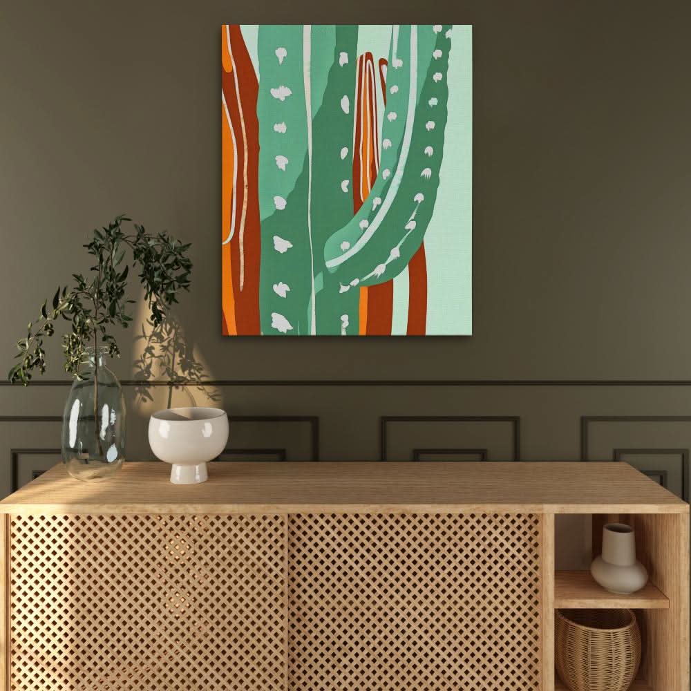 Cactus Spikes - Brown Wall Art for Living Room