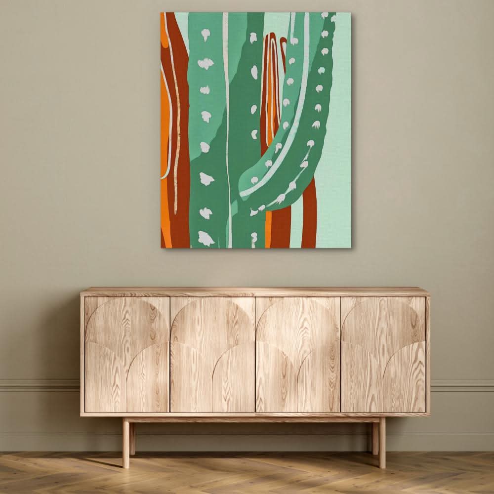 Cactus Spikes - Brown Desert Canvas Print