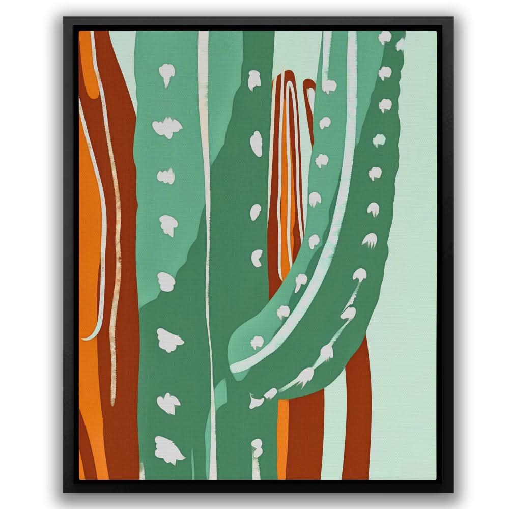 Cactus Spikes - Abstract Wall Art in Black Frame