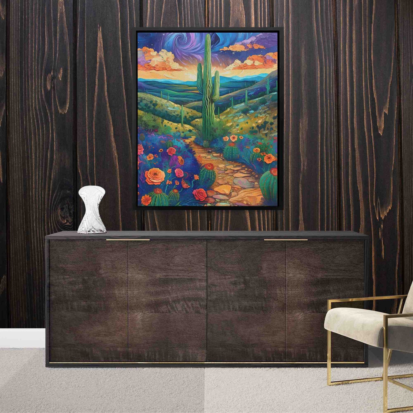 Cactus Valley - Green Canvas Wall Art