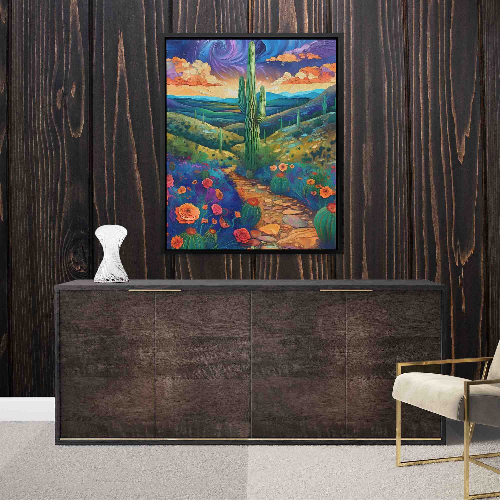 Cactus Valley - Green Canvas Wall Art