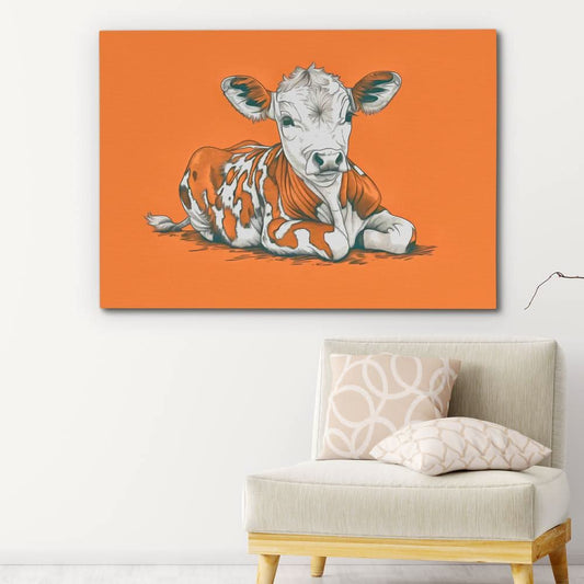 Calf’s Day Out - Wall Art in Black Frame