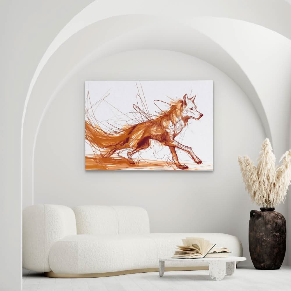 Call to the Wild - Brown Canine Canvas Print