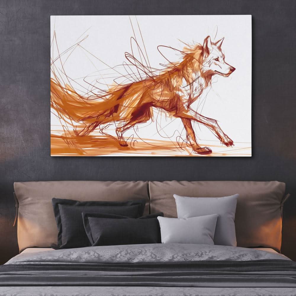 Call to the Wild - Canine Wall Art in Black Frame