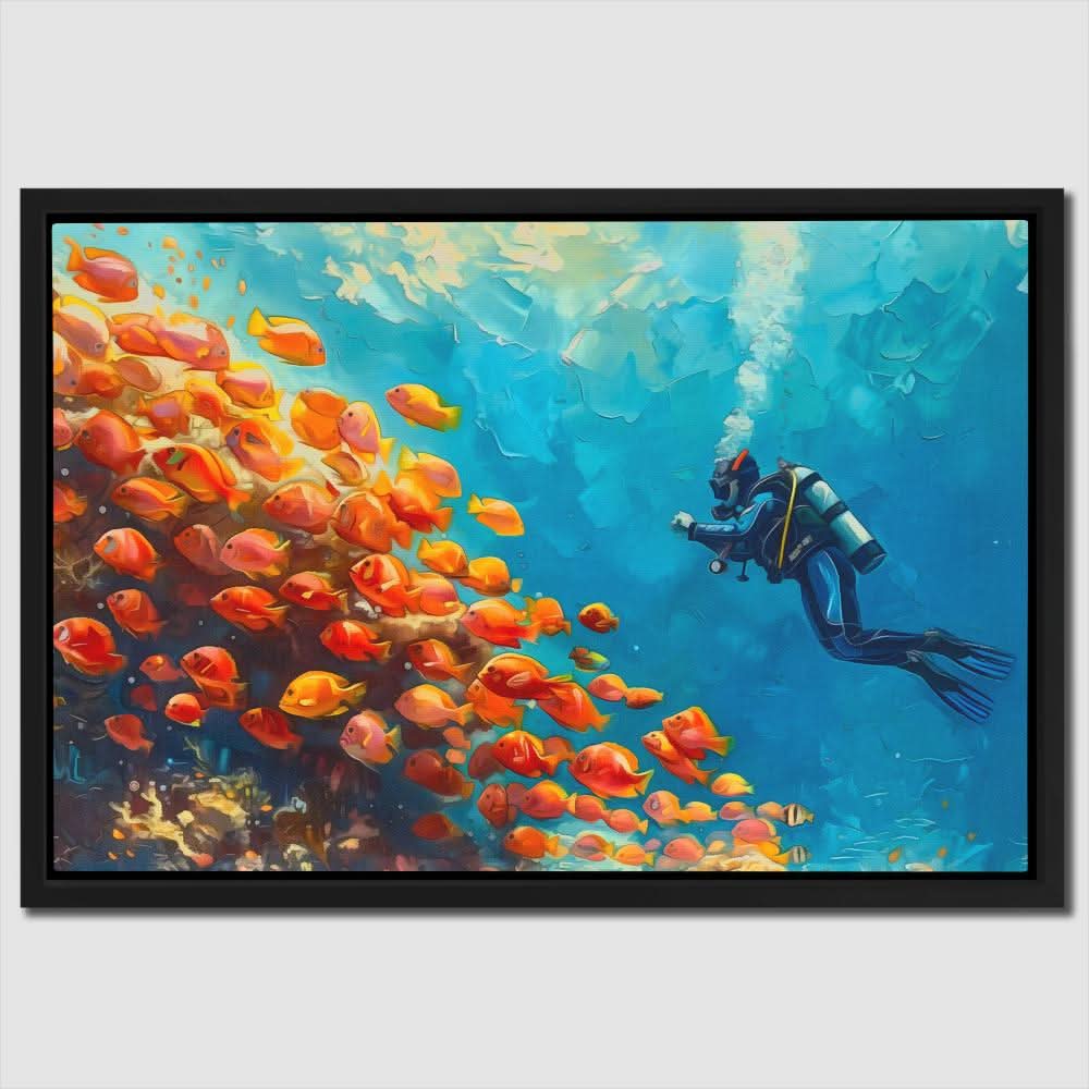 Calm Aura - Beach House Wall Art in Black Frame