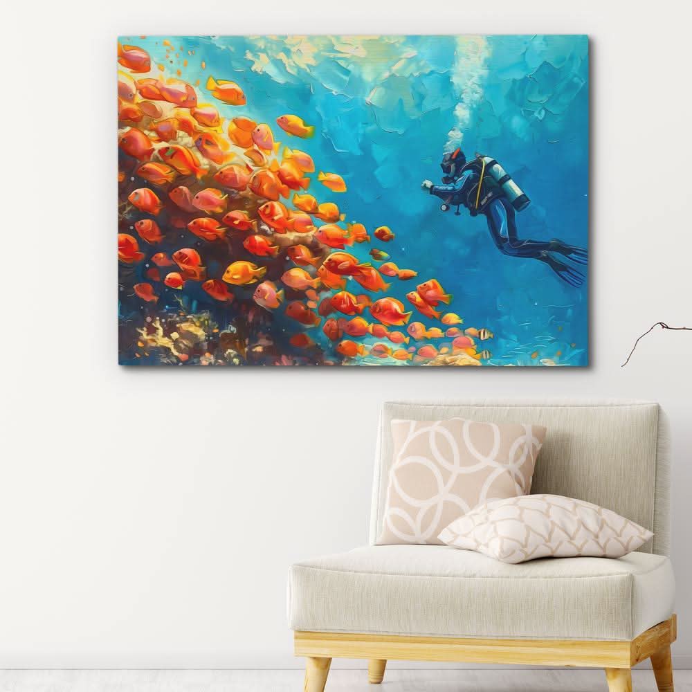 Calm Aura - Blue Canvas Wall Art
