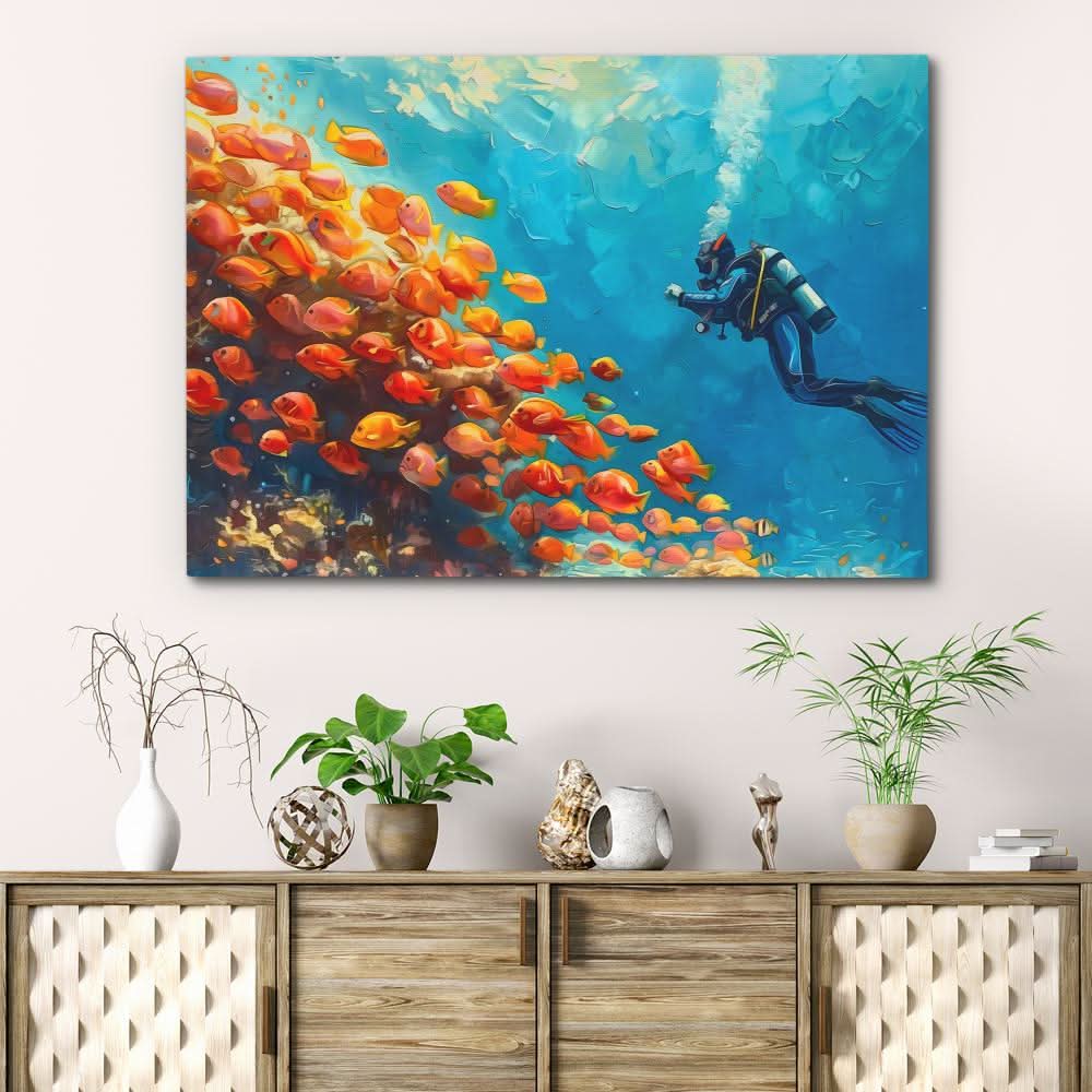 Calm Aura - Blue Beach House Canvas Print