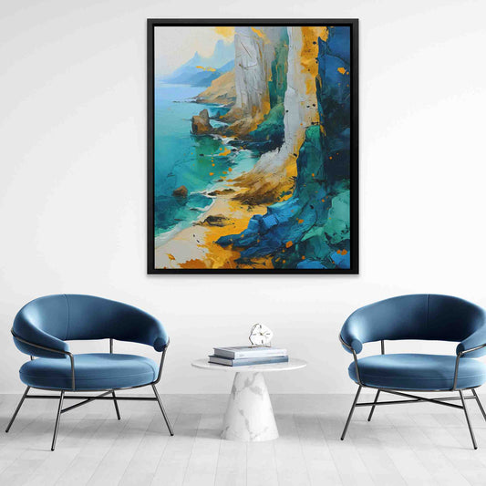Calm Coastline - Cliff Canvas Wall Art