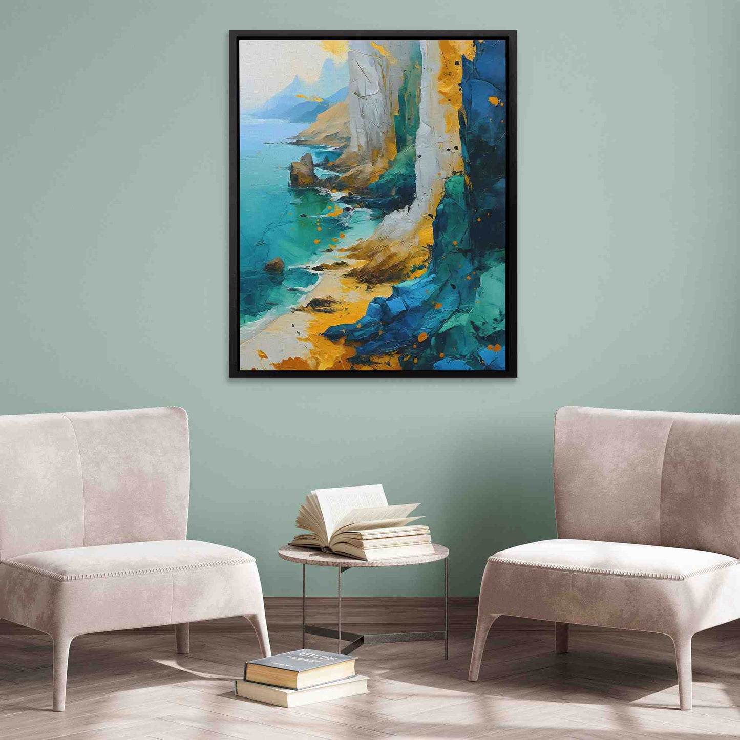 Calm Coastline - Blue Coastal Canvas Print