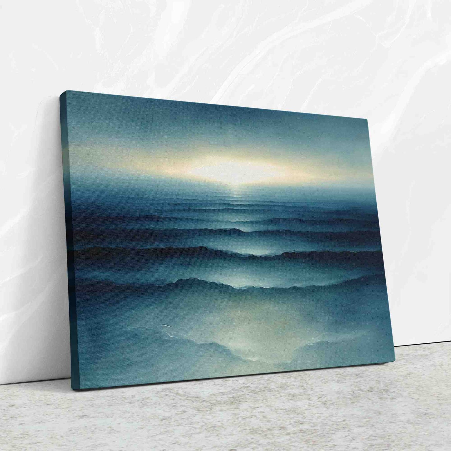 Calm Ocean Waves - Teal Sunset Canvas Print
