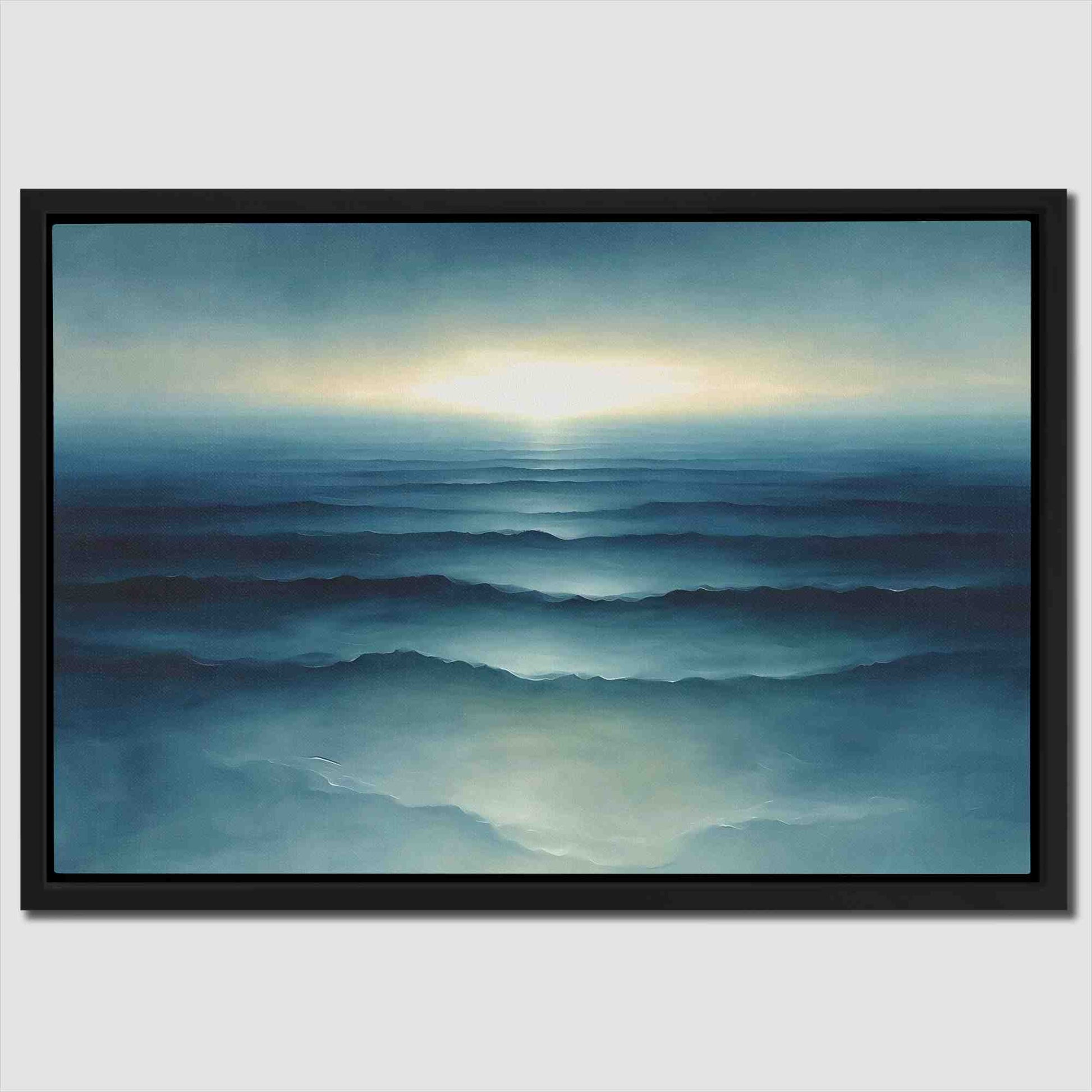 Calm Ocean Waves - Wall Art in Black Frame
