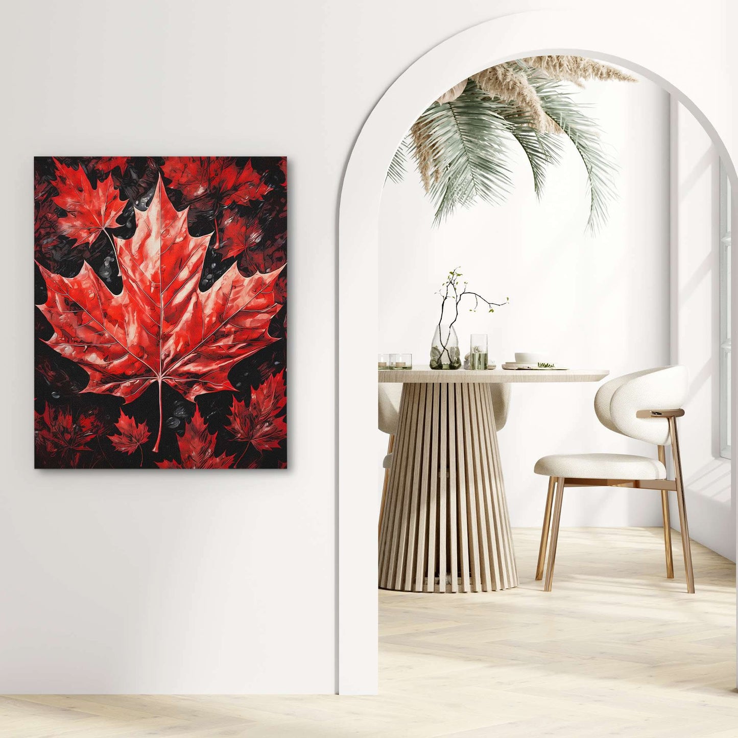 Canadian Maple Leaf - Red Canvas Wall Art