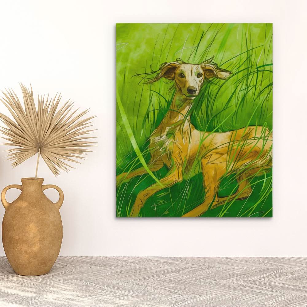 Canine Bliss - Art Prints Wall Art in Black Frame