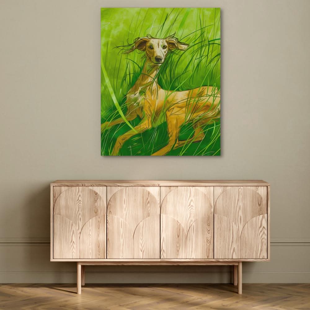 Canine Bliss - Green Wall Art for Bedroom